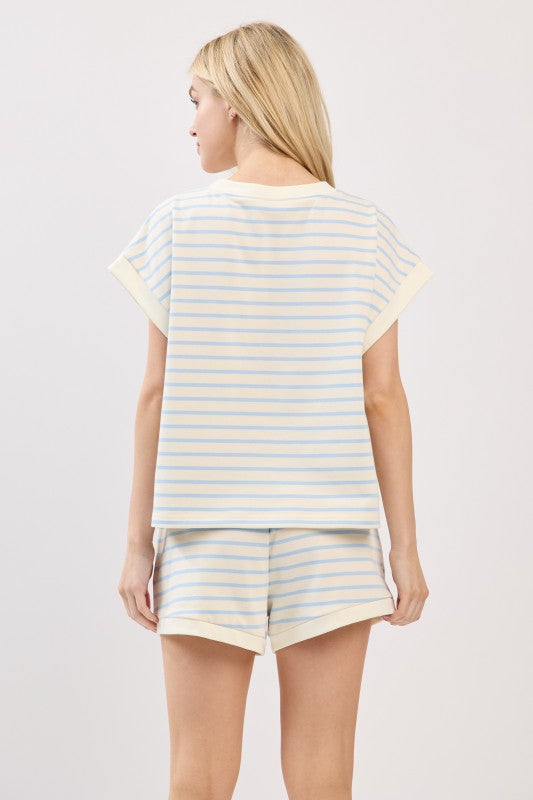 The Weekender Set Ivory/ Blue