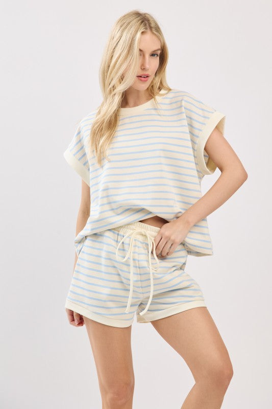 The Weekender Set Ivory/ Blue