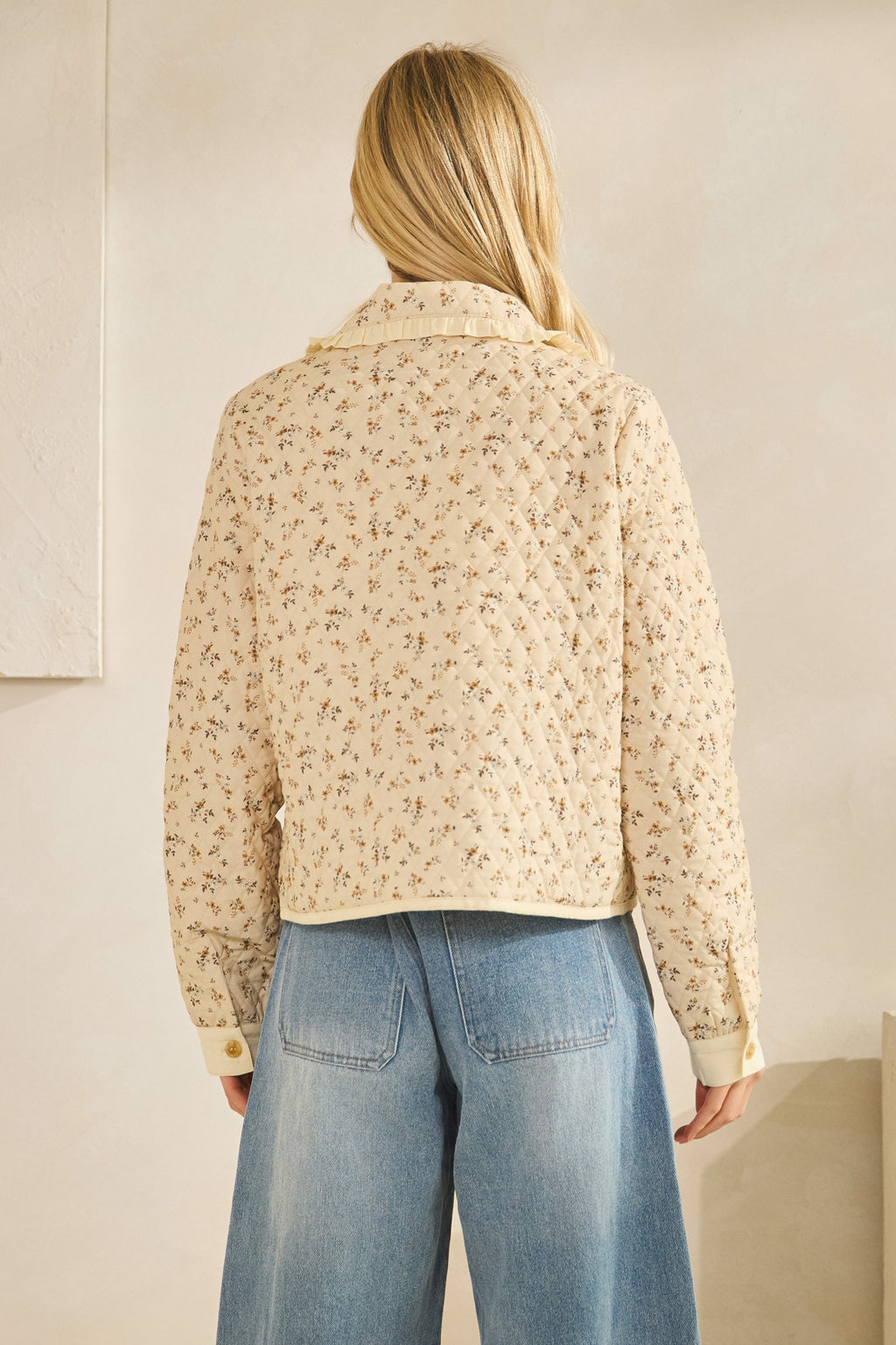 Zoey Quilted Ruffled Collar String Jacket